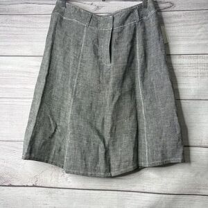 Uniform John Paul Richard Women’s 100% Pure Linen Black Skirt Size 12‎